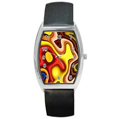 Pattern Background Structure Barrel Style Metal Watch by Pakrebo