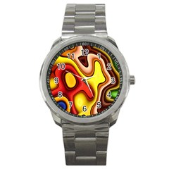 Pattern Background Structure Sport Metal Watch by Pakrebo