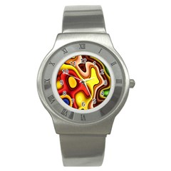 Pattern Background Structure Stainless Steel Watch by Pakrebo