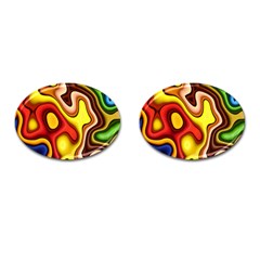 Pattern Background Structure Cufflinks (oval) by Pakrebo