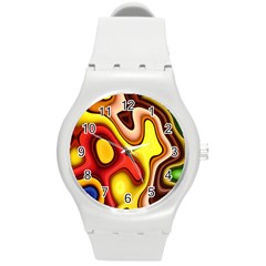 Pattern Background Structure Round Plastic Sport Watch (m) by Pakrebo