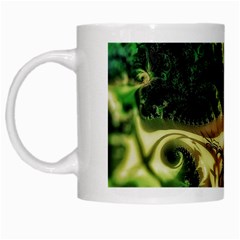 Fractal Cauliflower Green Rendered White Mugs by Pakrebo