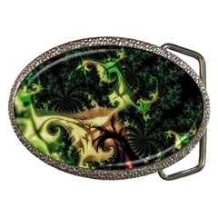 Fractal Cauliflower Green Rendered Belt Buckles by Pakrebo