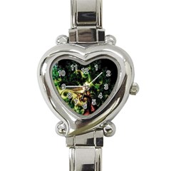 Fractal Cauliflower Green Rendered Heart Italian Charm Watch by Pakrebo