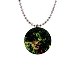 Fractal Cauliflower Green Rendered 1  Button Necklace by Pakrebo