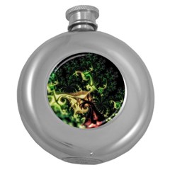 Fractal Cauliflower Green Rendered Round Hip Flask (5 Oz) by Pakrebo