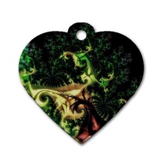 Fractal Cauliflower Green Rendered Dog Tag Heart (two Sides) by Pakrebo