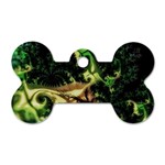 Fractal Cauliflower Green Rendered Dog Tag Bone (One Side) Front