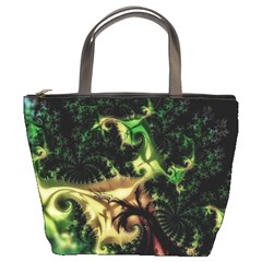 Fractal Cauliflower Green Rendered Bucket Bag by Pakrebo