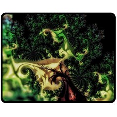 Fractal Cauliflower Green Rendered Double Sided Fleece Blanket (medium)  by Pakrebo