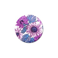 Fabric Flowers Floral Design Golf Ball Marker by Pakrebo