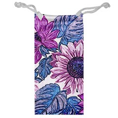 Fabric Flowers Floral Design Jewelry Bag by Pakrebo