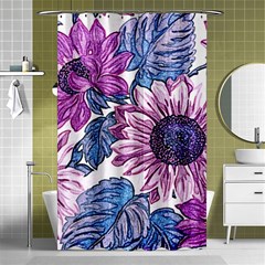 Fabric Flowers Floral Design Shower Curtain 48  X 72  (small)  by Pakrebo