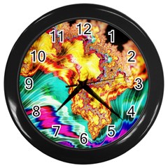 Fractal Mandelbrot Art Wallpaper Wall Clock (black) by Pakrebo