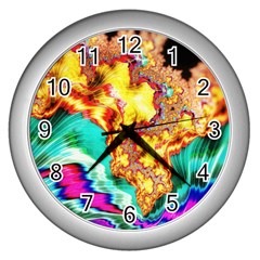 Fractal Mandelbrot Art Wallpaper Wall Clock (silver) by Pakrebo