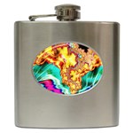 Fractal Mandelbrot Art Wallpaper Hip Flask (6 oz) Front