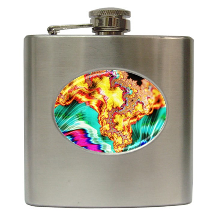 Fractal Mandelbrot Art Wallpaper Hip Flask (6 oz)