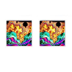 Fractal Mandelbrot Art Wallpaper Cufflinks (square) by Pakrebo