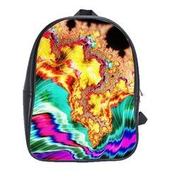 Fractal Mandelbrot Art Wallpaper School Bag (large) by Pakrebo