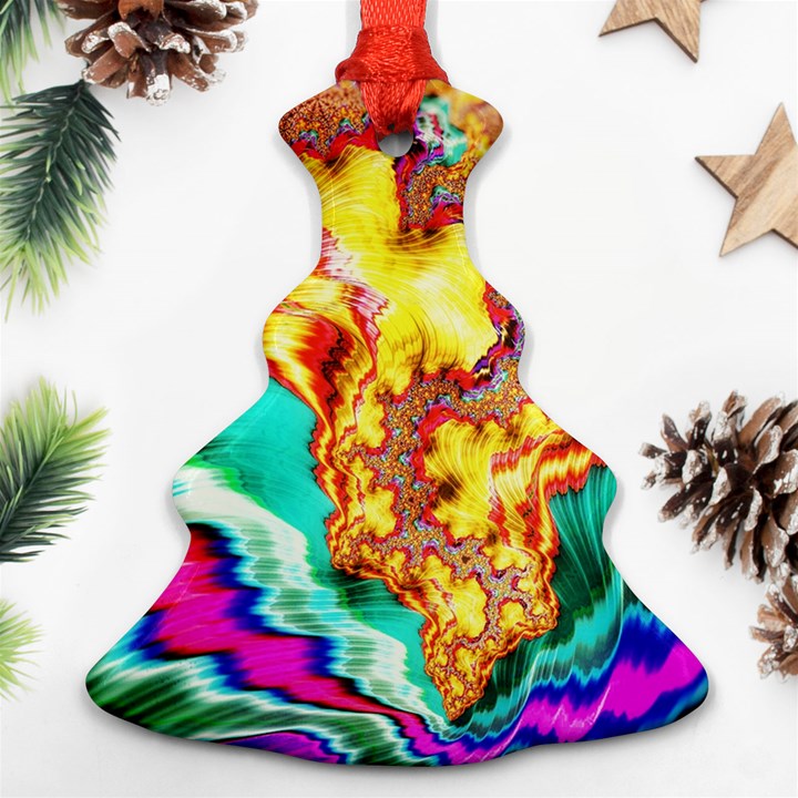 Fractal Mandelbrot Art Wallpaper Christmas Tree Ornament (Two Sides)