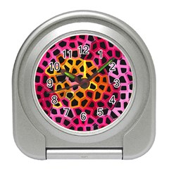 Mosaic Structure Pattern Background Travel Alarm Clock by Pakrebo