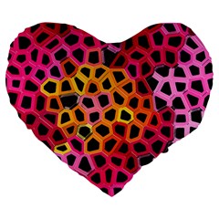 Mosaic Structure Pattern Background Large 19  Premium Flano Heart Shape Cushions by Pakrebo