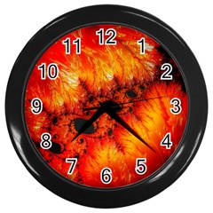 Red Fractal Mandelbrot Art Wallpaper Wall Clock (black) by Pakrebo