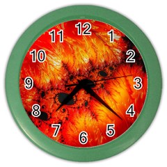 Red Fractal Mandelbrot Art Wallpaper Color Wall Clock by Pakrebo