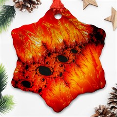 Red Fractal Mandelbrot Art Wallpaper Ornament (snowflake) by Pakrebo