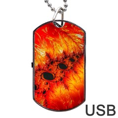 Red Fractal Mandelbrot Art Wallpaper Dog Tag Usb Flash (two Sides) by Pakrebo