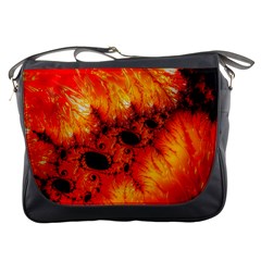 Red Fractal Mandelbrot Art Wallpaper Messenger Bag by Pakrebo