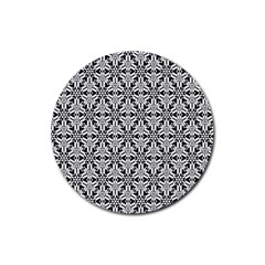 Ornamental Checkerboard Rubber Coaster (round)  by Mariart