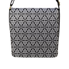 Ornamental Checkerboard Flap Closure Messenger Bag (l) by Mariart