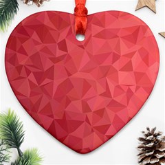 Triangle Background Abstract Heart Ornament (two Sides) by Mariart