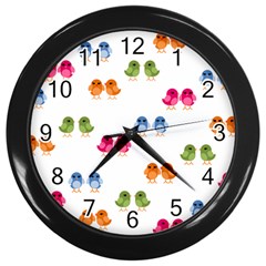 Pattern Birds Cute Wall Clock (black) by Mariart