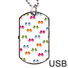 Pattern Birds Cute Dog Tag Usb Flash (one Side) by Mariart