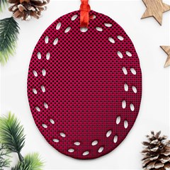 Red Black Pattern Background Oval Filigree Ornament (two Sides)