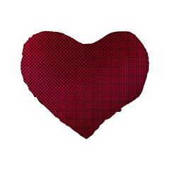 Red Black Pattern Background Standard 16  Premium Heart Shape Cushions by Mariart