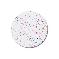 Ribbon Polka Rubber Round Coaster (4 Pack)  by Mariart