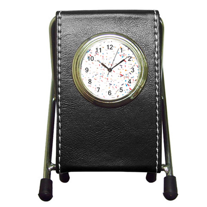 Ribbon Polka Pen Holder Desk Clock