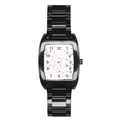 Ribbon Polka Stainless Steel Barrel Watch by Mariart