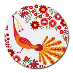 Peacock Pattern Round Mousepads by Mariart