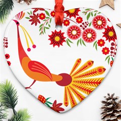 Peacock Pattern Ornament (heart) by Mariart