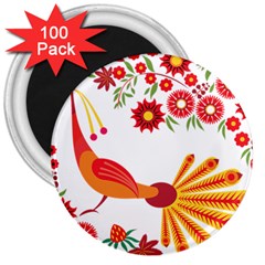 Peacock Pattern 3  Magnets (100 Pack) by Mariart