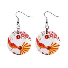 Peacock Pattern Mini Button Earrings by Mariart