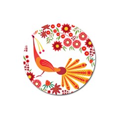 Peacock Pattern Magnet 3  (round) by Mariart