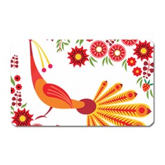 Peacock Pattern Magnet (rectangular) by Mariart