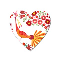 Peacock Pattern Heart Magnet