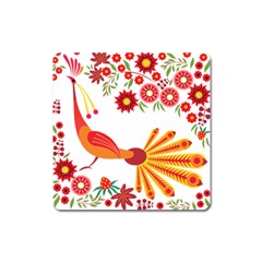 Peacock Pattern Square Magnet by Mariart