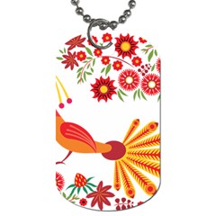 Peacock Pattern Dog Tag (two Sides) by Mariart